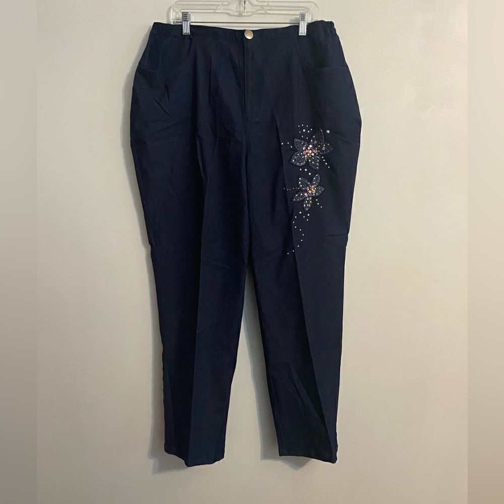 Devine Denim NY Floral embellished jeans, size 16W